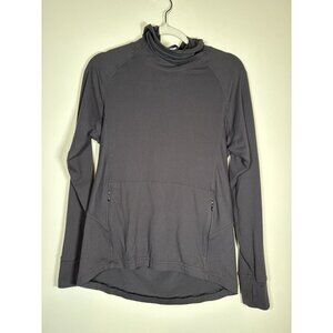 LULULEMON Cowl Neck Hoodie Pull Over Sweatshirt Black Athleisure Pilates Size 6